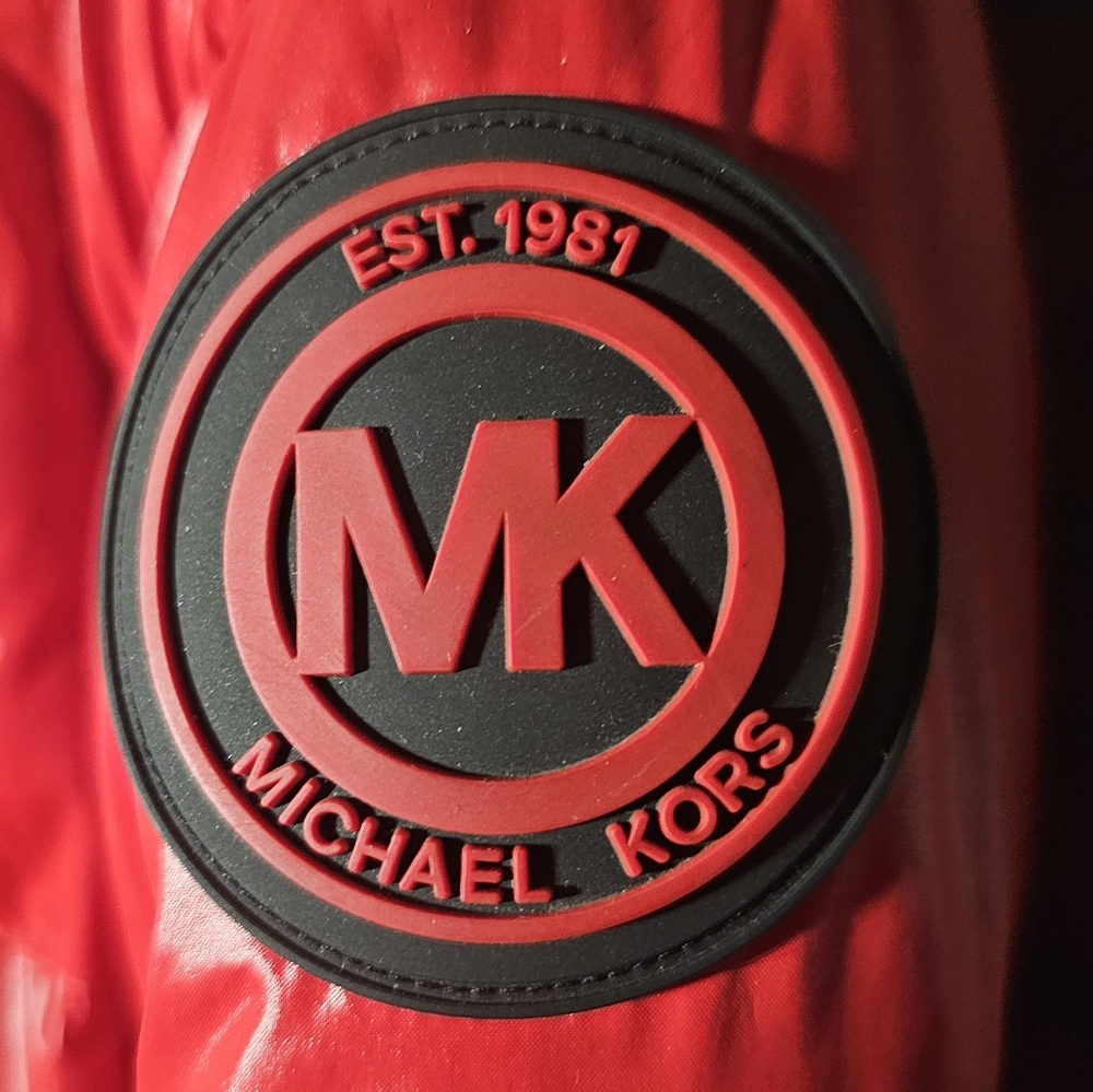 Michael Kors Womens Shiny Red Puffer Jacket Size Large - Picture 3 of 6